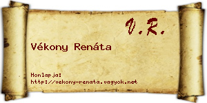 Vékony Renáta névjegykártya